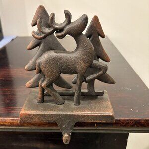 3D Reindeer Trees Decorative Fireplace Stocking Holder Christmas Mantel Decor